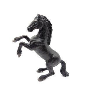 RARE Vtg Schleich Rearing Black Morgan Stallion Horse Figurine c.1997 5x4.5" VGC